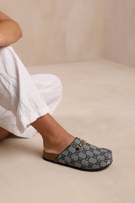 Wheres That From Womens 'Dublin' Open Back Slip On Loafer With Gold Detail