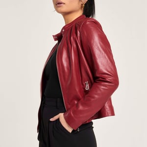 Barneys Originals Real Leather Red Racer Jacket