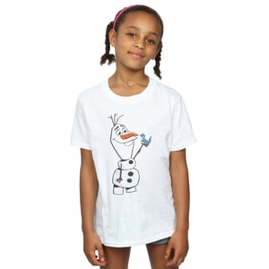 Disney Meisjes Frozen 2 Olaf en Salamander Katoenen T-Shirt (Wit)