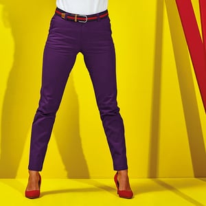Asquith & Fox Womens/Ladies Casual Chino Trousers (Purple)
