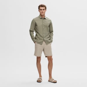 Selected Regbond regular fit overhemd vetiver