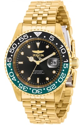 Invicta Pro Diver 36043 Heren Horloge - Quartz Uurwerk - Roestvrij Staal met zwarte Wijzerplaat - 40mm