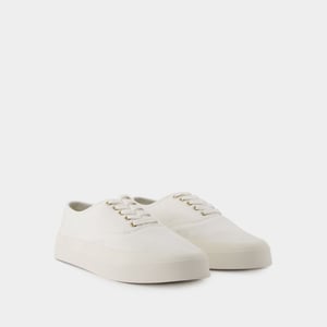 Sneakers med snörning - Maison Kitsune - Bomull - Vit