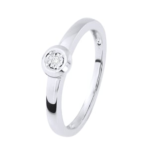 Diamond Solitaire Ring 0,010 0,50 Cts Cts Illusion White Gold