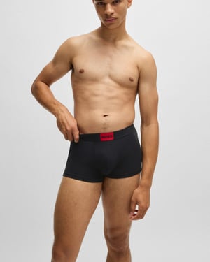 HUGO Galaxy Mens 3-Pack Trunks with Label Logo