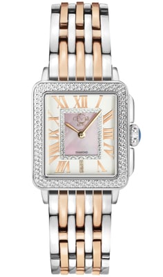 GV2 Padova Women's 12302B Swiss quartz Silver Dial Two Tone Stainless Steel Diamond Watch