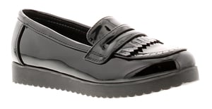 Miss Riot Girls School Shoes Abbie Slip On black