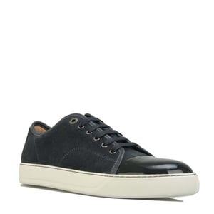 Men's Lanvin Matt Toe Cap Sneakers in Light Grey