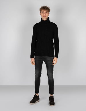 Xagon Man Pullover Turtleneck Herr Svart