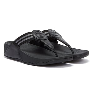 Fitflop Walkstar Webbing Flip Flops för damer - (Svart)
