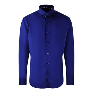 Aquascutum Långärmad mörkblå skjorta med enfärgad logotyp