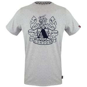 Aquascutum Large Shield Aldis Logo Grey T-Shirt