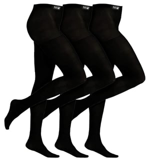 3 Pair Multipack Girls Thermal Tights for Winter | THMO | Black Warm Tights Ideal for School - Black