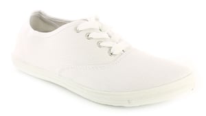 Ladies/Women's White Lace Ups Pumps With Stripy Sock Lining
