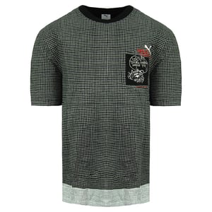 Puma x Michael Lau Crew Short Sleeve Black Mens Printed Pocket T-Shirt 530360 51