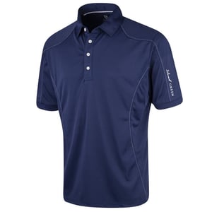 Island Green Mens Topstitched Golf Polo Shirt (Ink)