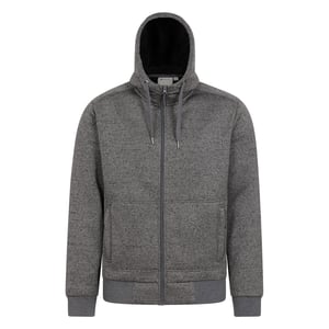 Mountain Warehouse Mens Nevis II Faux Fur Hoodie (Svart)