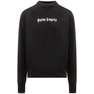 Palm Angels klassieke logo zwarte gebreide trui