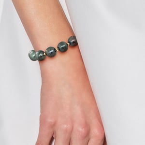 Armband Tahitian Parels Ringed 10-11 mm ferrules en geel goud Sluiting Luxury