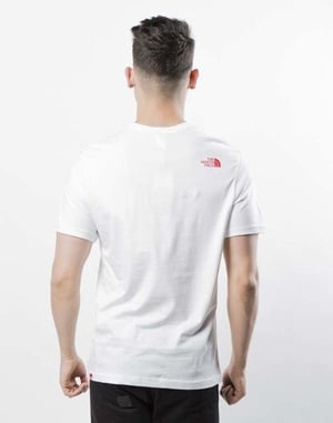The North Face Men's Fine Short Sleeve T Shirt White/Red
