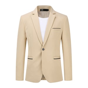 Kostymkavaj för män Slim Fit Coat Business Daily Blazer Beige