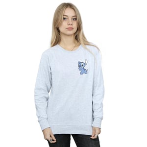 Disney Dames/Dames Lilo And Stitch Rugzijde Borstprint Sweatshirt (Sportgrijs)