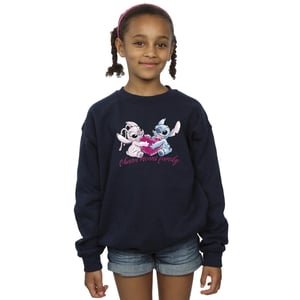 Disney Meisjes Lilo En Stitch Ohana Hart Met Engel Sweatshirt (Marineblauw)