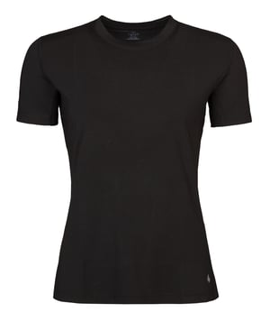 Ladies Thermal T Shirt for Winter | Heat Holders | Warm Short Sleeve T Shirt | Fleece Lined Baselayer Top - Black