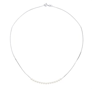 DIADEMA - Halsband - 15 äkta sötvattenspärlor - Kabelkedja i vitguld