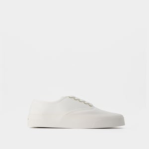 Sneakers med snörning - Maison Kitsune - Bomull - Vit