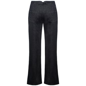 Timberland Wide Leg Relaxed Chambray Navy Blauw Dames Linnen Broek A0597 440