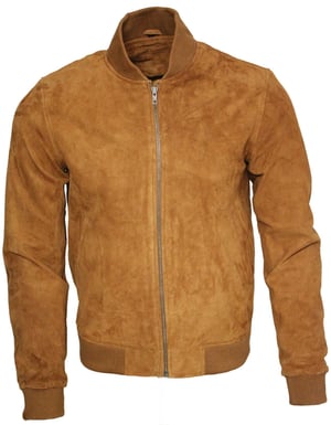 Varsity zacht suède leren bomberjack