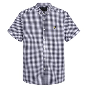 Lyle & Scott Short Sleeve Navy Blue Gringham Shirt
