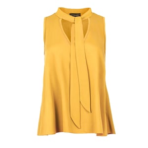 Mustard Ärmlös topp med knytdetaljer
