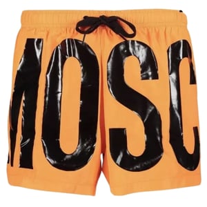 Moschino Brand Print Logo Light Orange Short Swim Shorts
