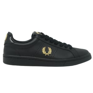 Fred Perry B4290 220 B721 Black Leather Tab Läder Trainers