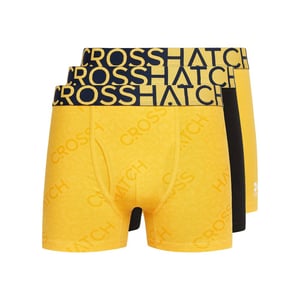 Crosshatch Heren Typan Boxershorts (Pack of 3) (Geel)