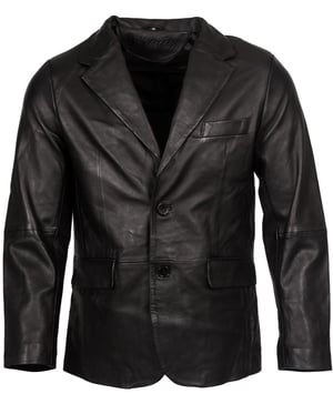 Blazer van zacht lamsleer met 2 knopen