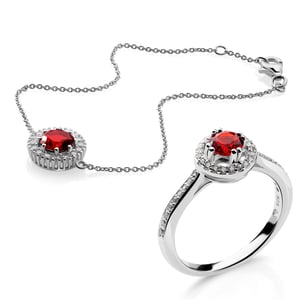 Orphelia 'Kaia' Dames 925 Sterling Zilveren Set: Armband + Ring - Zilver SET-7477/RU