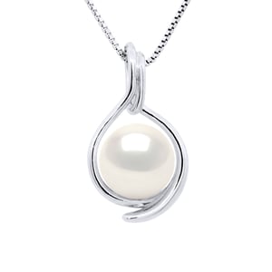 Hanger Beide Zijden Wit Goud - Echte Gecultiveerde Zoetwaterparel Rond 8-9 mm