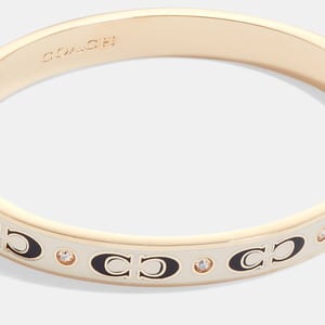 Kissing C Enamel Hinged Bangle
