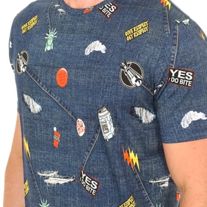 Men's short-sleeved round neck T-shirt JFTD01-RIPPED-MULTICOLOR