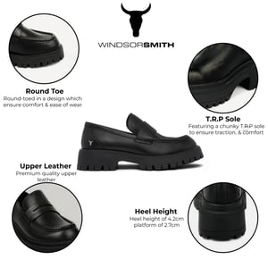 Windsor Smith Zwarte Leren Chunky Loafers - True