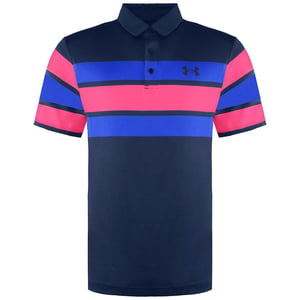 Under Armour Playoff 2.0 Heren Blauw/Roze Poloshirt