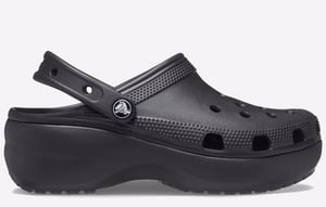 Crocs Kvinnors Classic Plattform Clog Svart