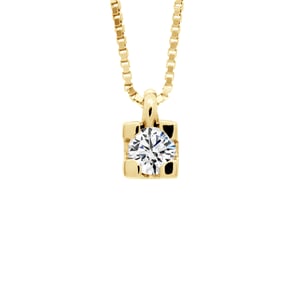 Ketting Diamond Solitaire 0070 Cts Geel Goud 18 Karaat