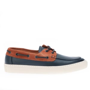 Men's Ted Baker Euenb Leather & Suede Boat Shoes in Navy