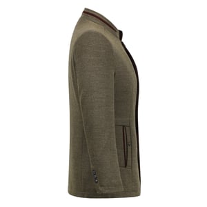 Kort Slim Fit-kappa för män med ståkrage Business Casual Ullöverrock Khaki