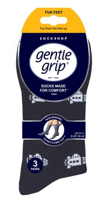 Gentle Grip - 6 Pairs Mens Non Elastic Socks - Deep Sea