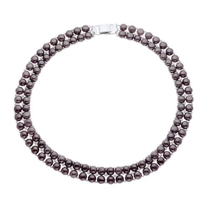 Kralen ketting 2 rijen Freshwater 34mm Black